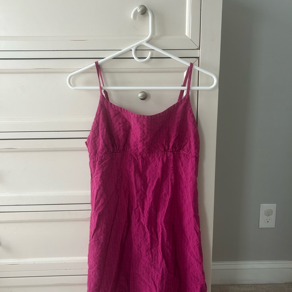 Pink Open Back Spaghetti Strap Dress